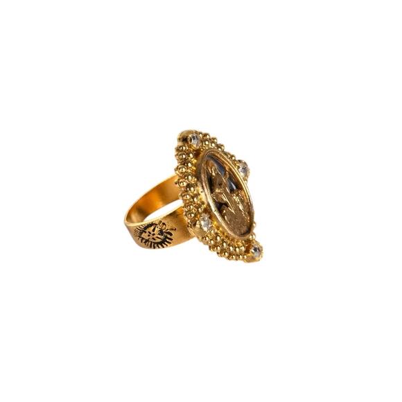 VIRGINS SAINTS & ANGELS VSA Petite Oval Cloister Fatima Ring in Gold 7 - Picture 2 of 7